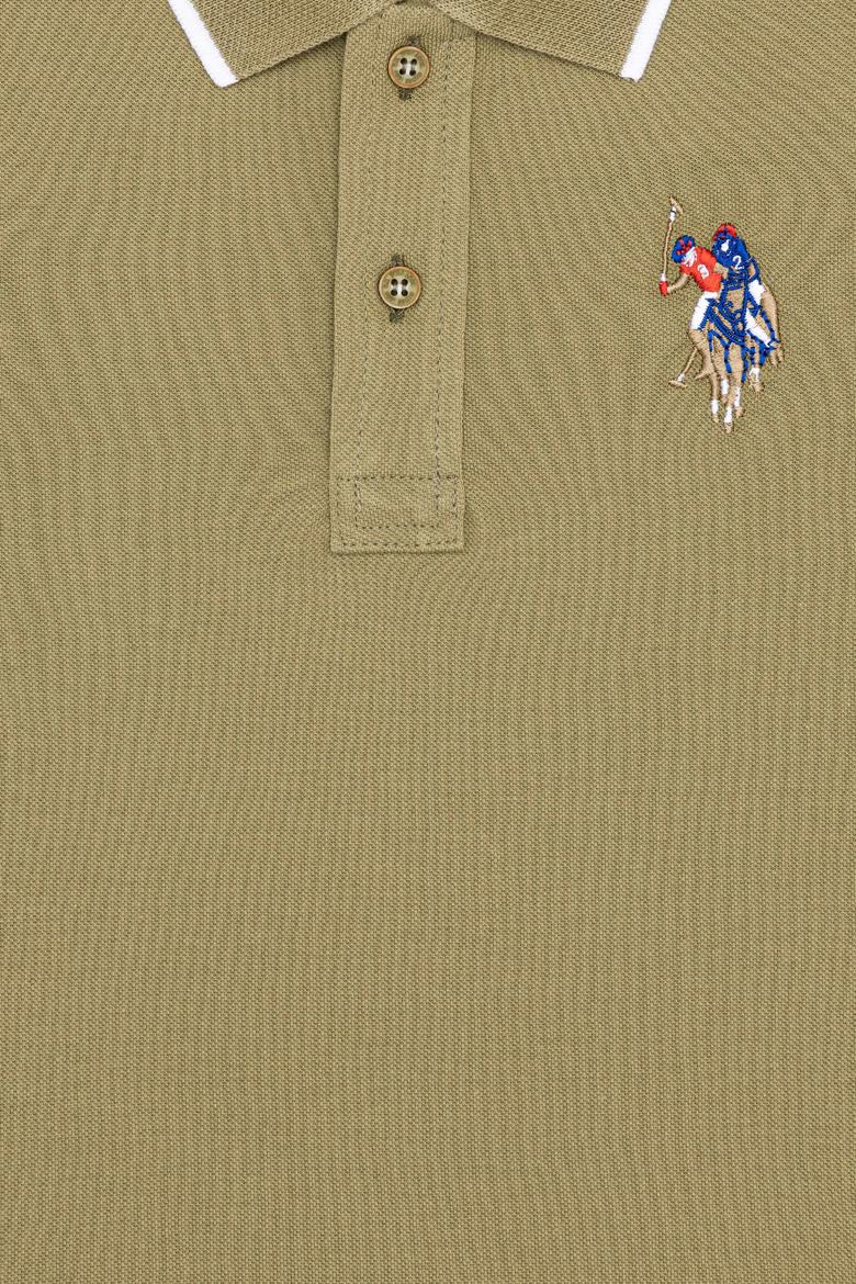 Erkek Çocuk Koyu Haki Basic Polo Yaka Tişört - 50249580134