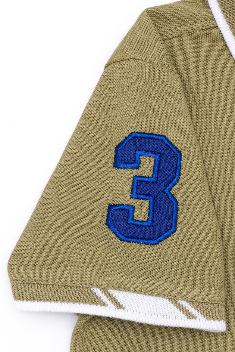 Erkek Çocuk Koyu Haki Basic Polo Yaka Tişört - 50249580134