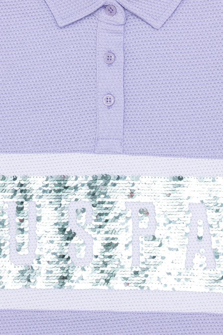 Kız Çocuk Lila Polo Yaka Tişört - 50249096003