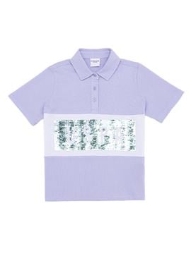 Kız Çocuk Lila Polo Yaka Tişört - 50249096003