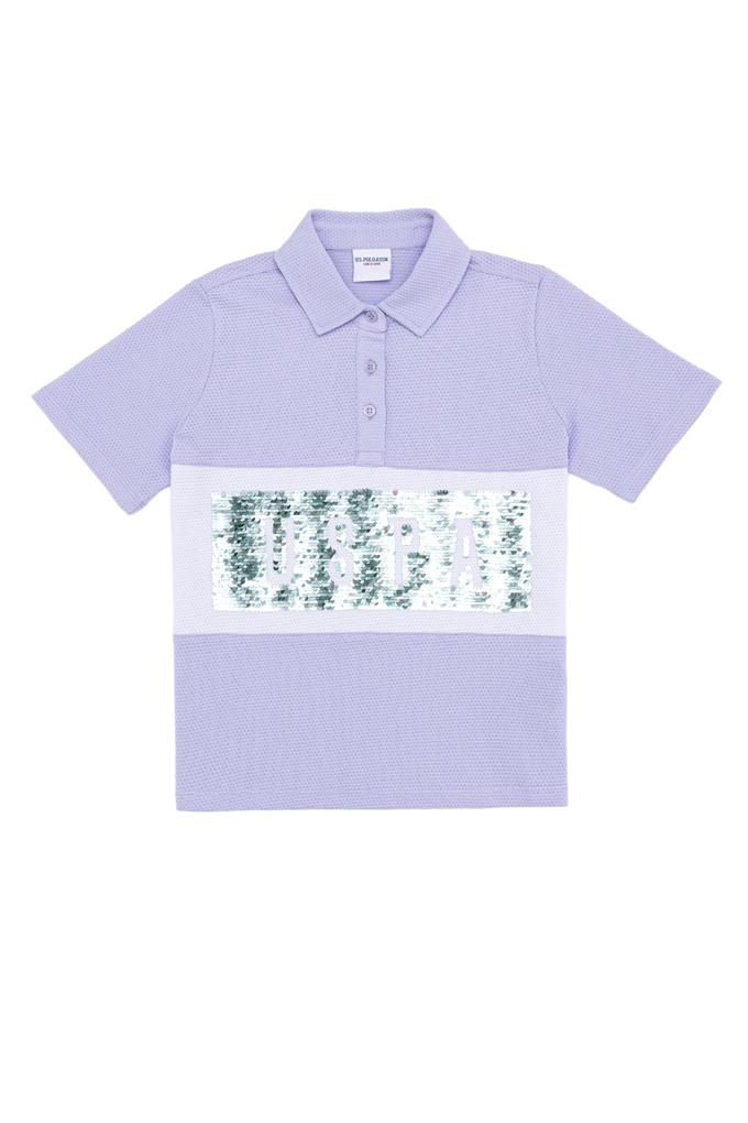 Kız Çocuk Lila Polo Yaka Tişört