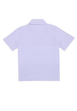 Kız Çocuk Lila Polo Yaka Tişört - 50249096003