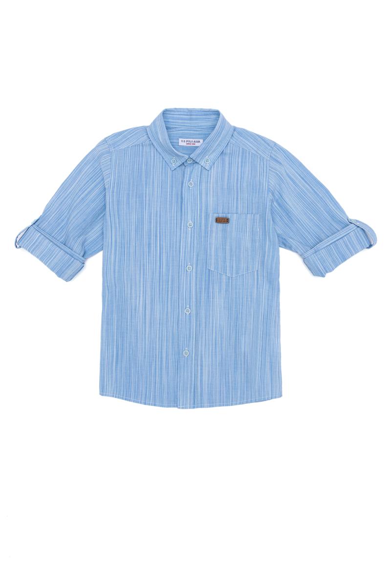 Erkek Çocuk Turkuaz Uzun Kollu Gömlek