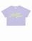Kız Çocuk Lila Crop Bisiklet Yaka Tişört