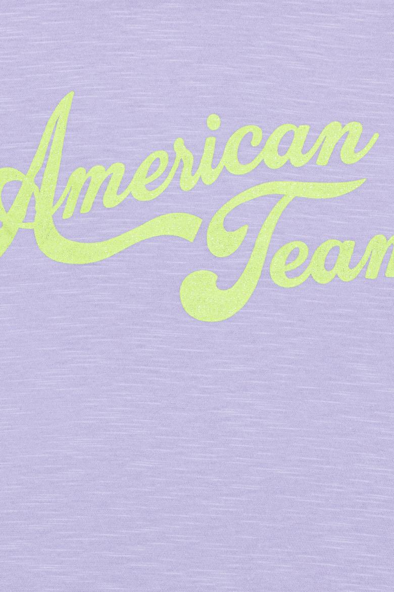 Kız Çocuk Lila Crop Bisiklet Yaka Tişört - 50248968026