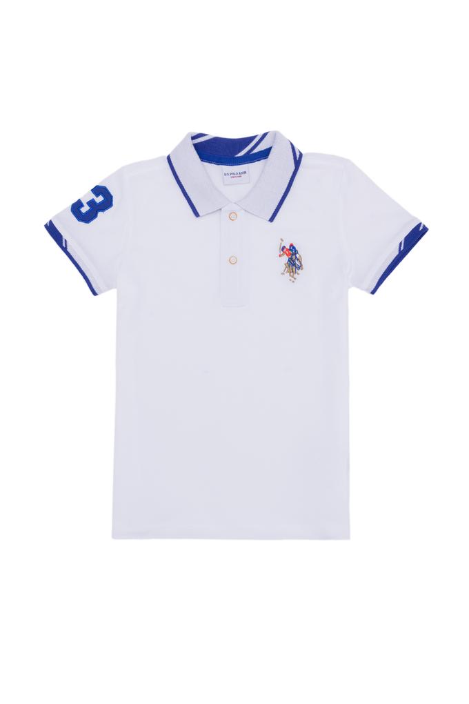 Erkek Çocuk Beyaz Basic Polo Yaka Tişört