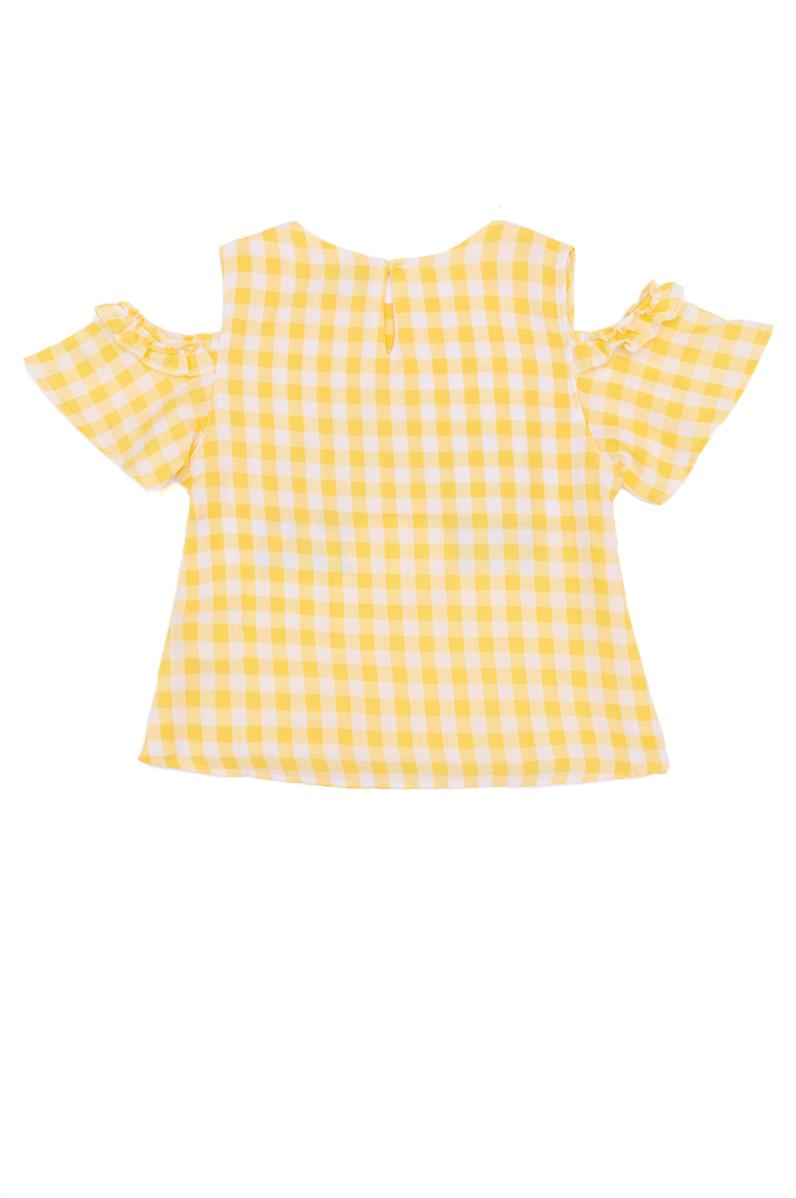 Kız Çocuk Açık Sarı Kısa Kollu Gömlek