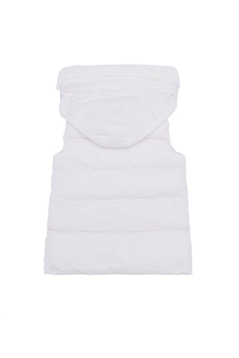 Kız Çocuk Krem Kapüşonlu Yelek - 50255737007