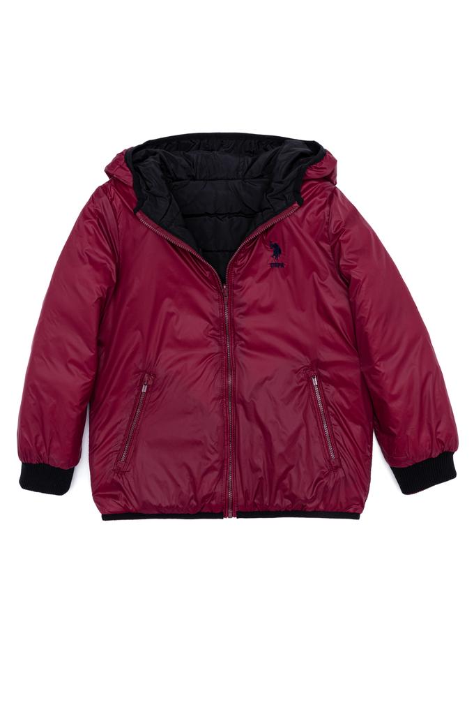 Erkek Çocuk Siyah Kapüşonlu Mont