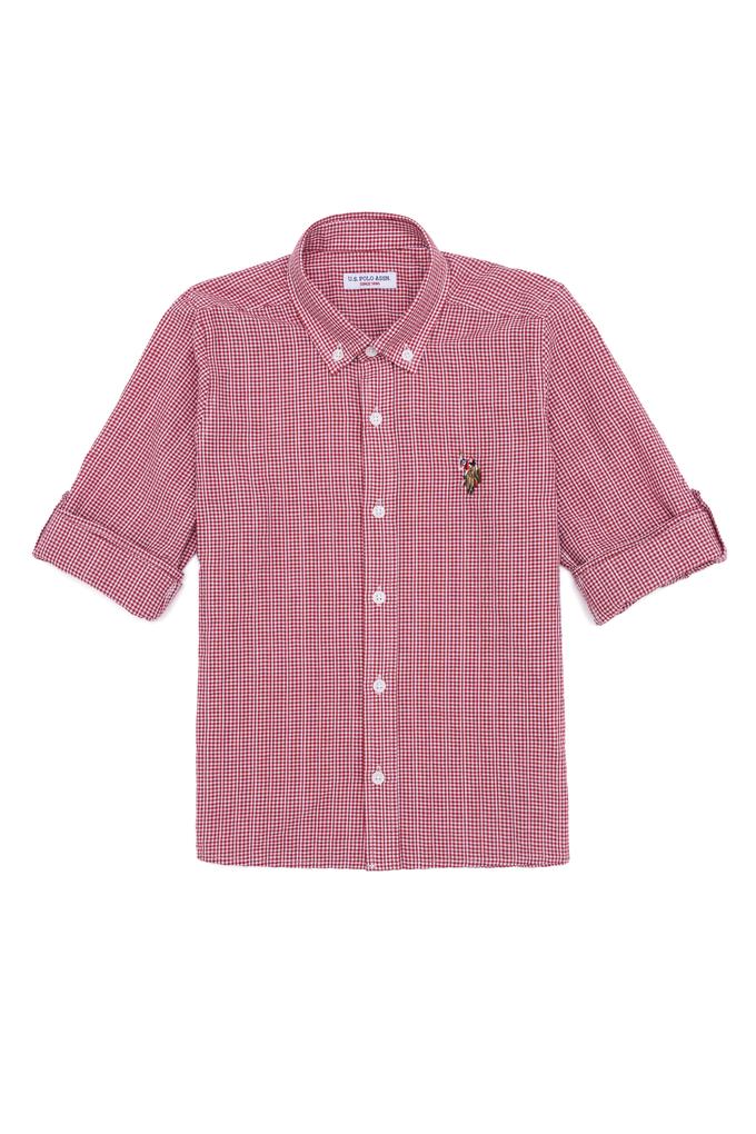 Erkek Çocuk Kırmızı Uzun Kollu Gömlek