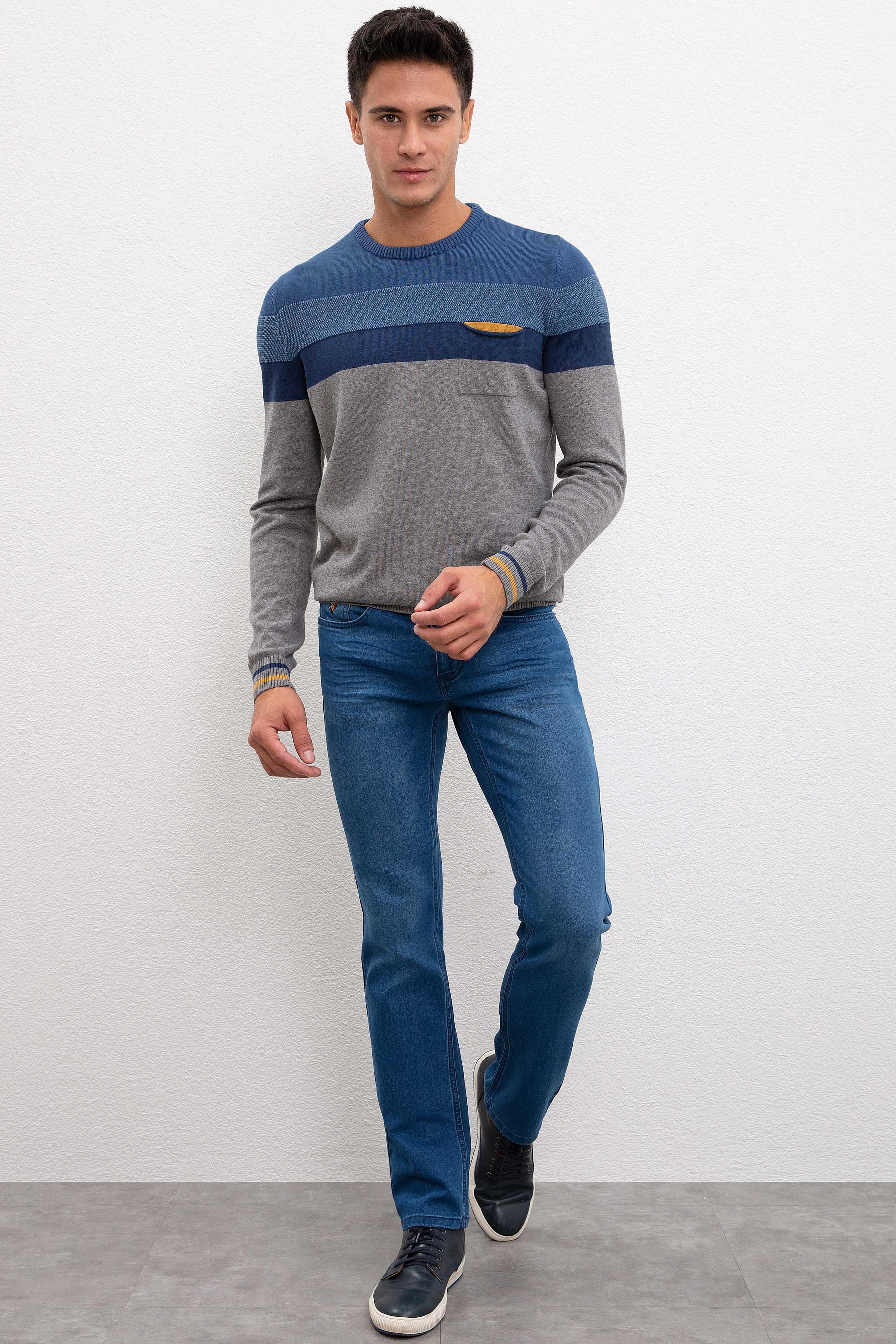 Erkek Mavi Denim Pantolon - Image 1