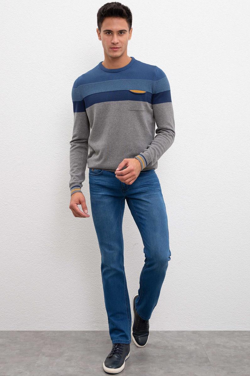 Erkek Mavi Denim Pantolon