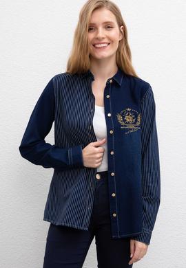 Kadın Mavi Gömlek - 50209556003