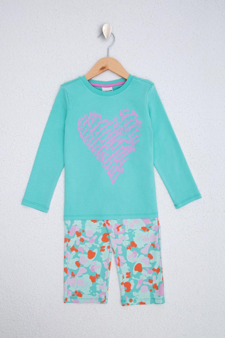 Kız Çocuk Yeşil Pijama