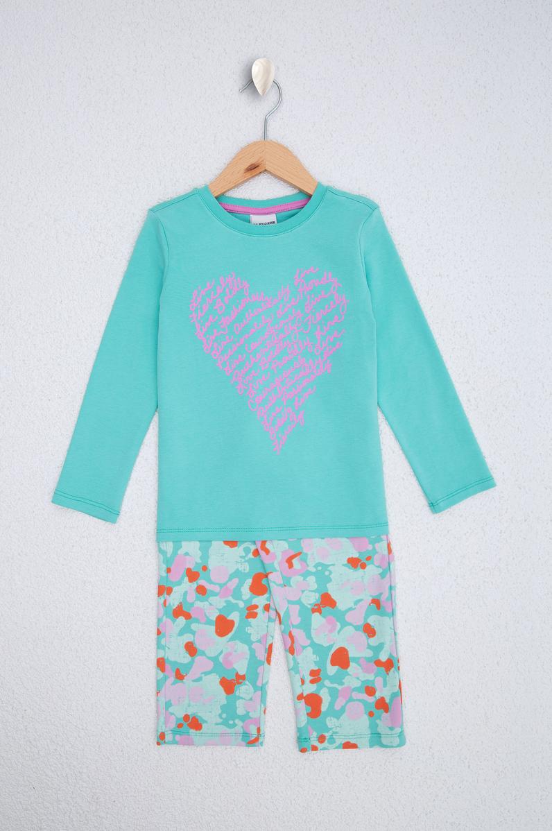 Kız Çocuk Yeşil Pijama