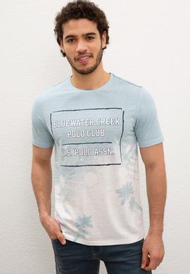 Erkek Açık Mavi Tişört - 50220459002