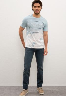 Erkek Açık Mavi Tişört - 50220459002