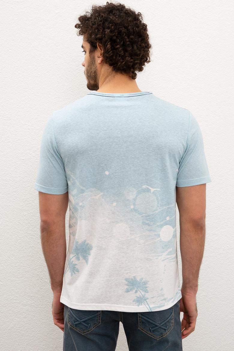 Erkek Açık Mavi Tişört - 50220459002