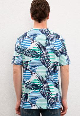Erkek Kobalt Bisiklet Yaka T-Shirt - 50220460016