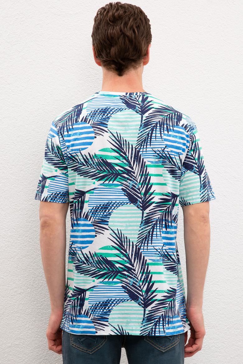 Erkek Kobalt Bisiklet Yaka T-Shirt - 50220460016