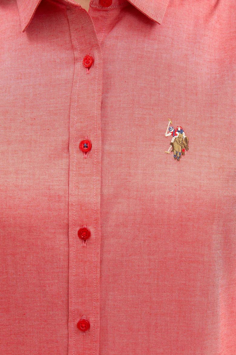 Kadın Kırmızı Uzun Kollu Basic Gömlek - 50219046037