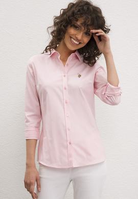 Kadın Pembe Uzun Kollu Basic Gömlek - 50219046070
