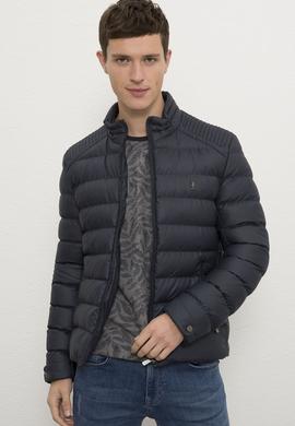 Erkek Lacivert Deri Ceket - 50215661004