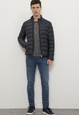 Erkek Lacivert Deri Ceket - 50215661004