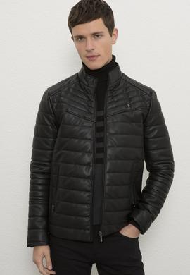 Erkek Siyah Deri Mont Kaban - 50215660003