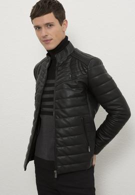 Erkek Siyah Deri Mont Kaban - 50215660003