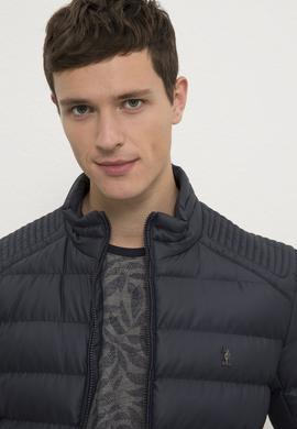 Erkek Lacivert Deri Ceket - 50215661004