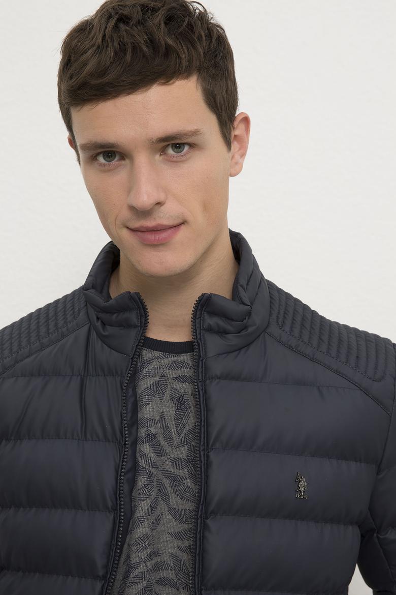 Erkek Lacivert Deri Ceket - 50215661004