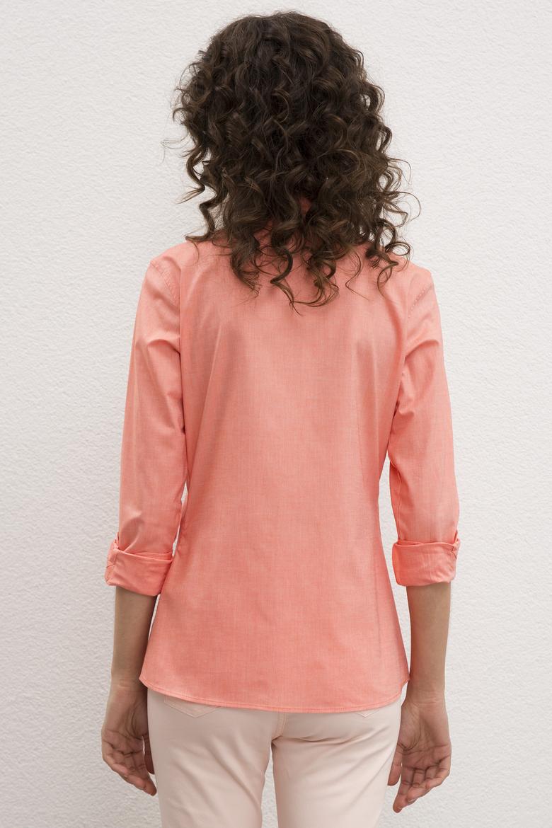 Kadın Nar Çiçeği Uzun Kollu Basic Gömlek - 50219046061