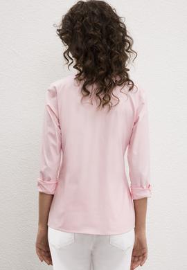 Kadın Pembe Uzun Kollu Basic Gömlek - 50219046070