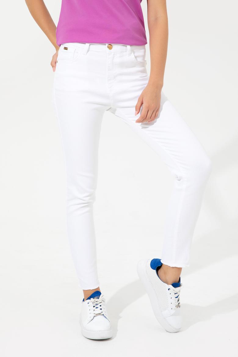 Kadın Beyaz Jean Pantolon - 50246894002