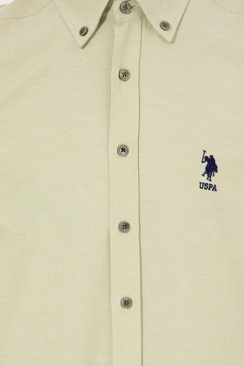 Erkek Koyu Haki Uzun Kollu Basic Gömlek - 50249490097