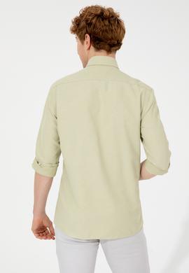 Erkek Koyu Haki Uzun Kollu Basic Gömlek - 50249490097