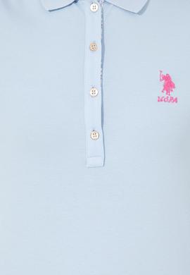 Kadın Açık Mavi Basic Polo Yaka Tişört - 50246287135