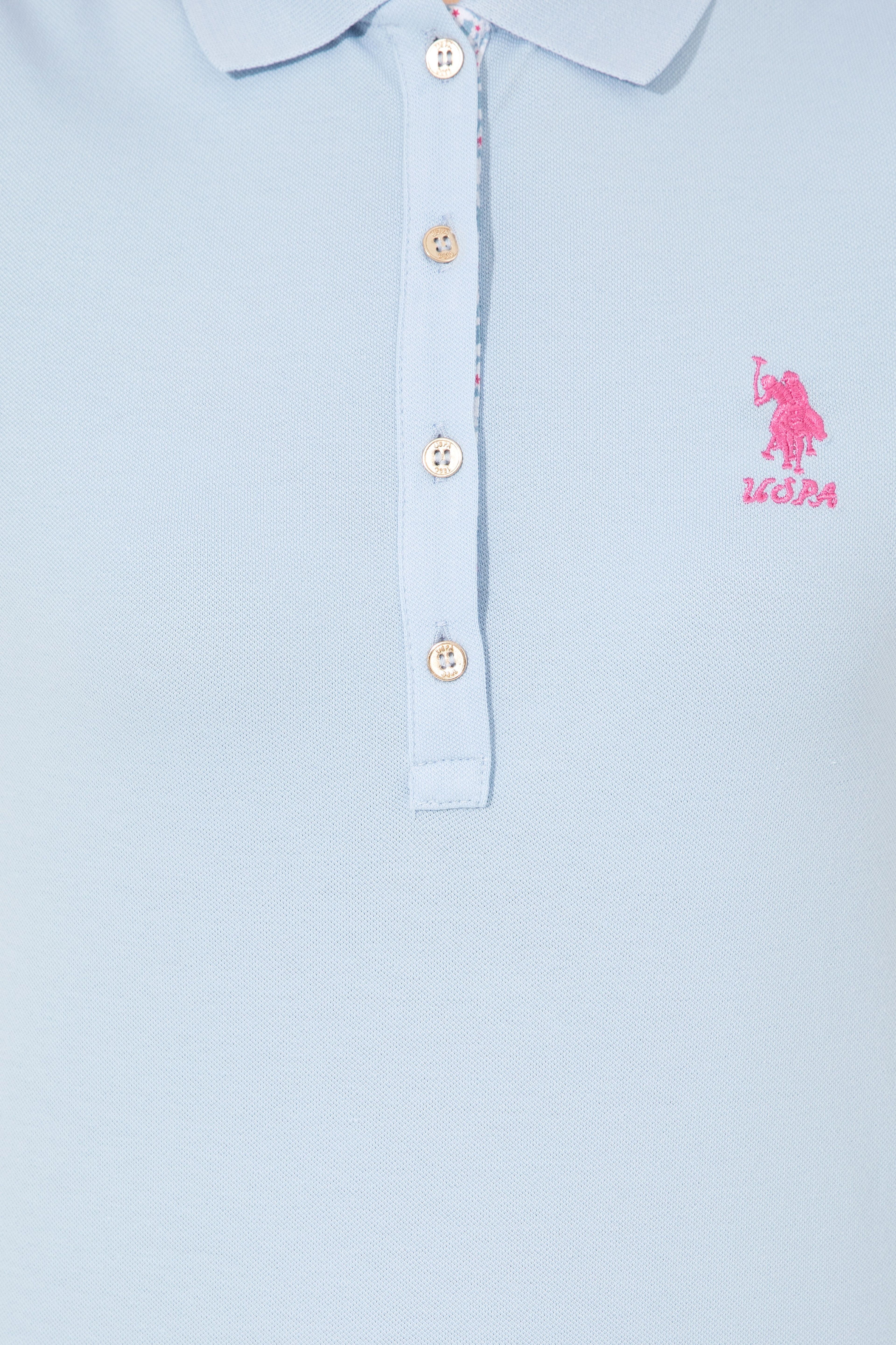 Kadın Açık Mavi Basic Polo Yaka Tişört