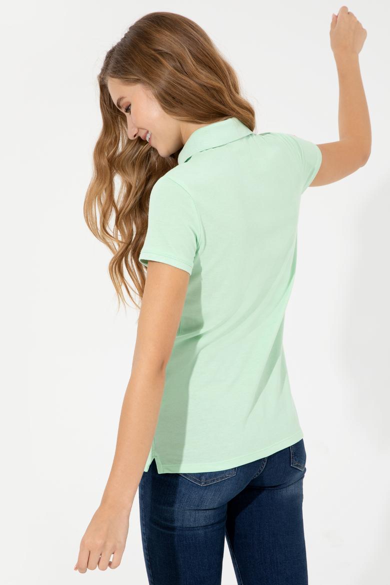 Kadın Mint Basic Polo Yaka Tişört - 50246283112