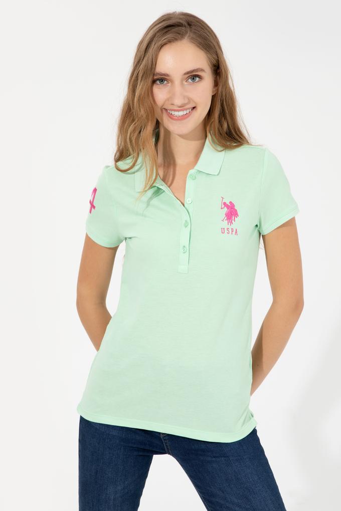 Kadın Mint Basic Polo Yaka Tişört