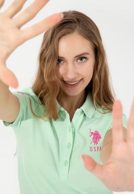 Kadın Mint Basic Polo Yaka Tişört - 50246283112