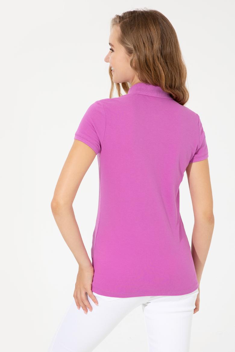 Kadın Menekşe Basic Polo Yaka Tişört - 50246283069