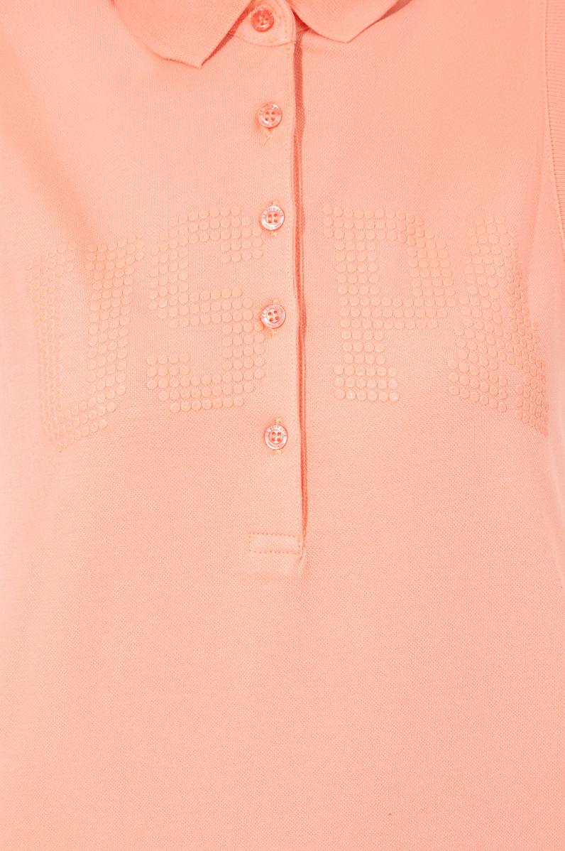 Kadın Somon Kolsuz Polo Yaka Tişört