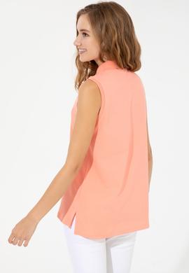 Kadın Somon Kolsuz Polo Yaka Tişört - 50248445014