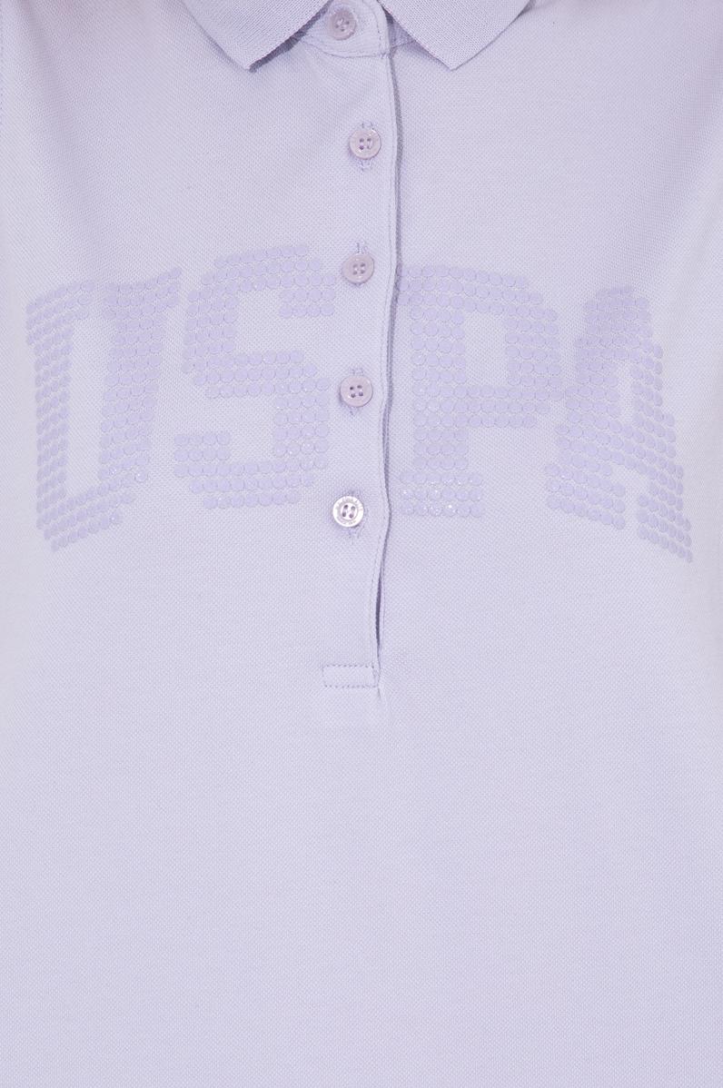 Kadın Lila Kolsuz Polo Yaka Tişört