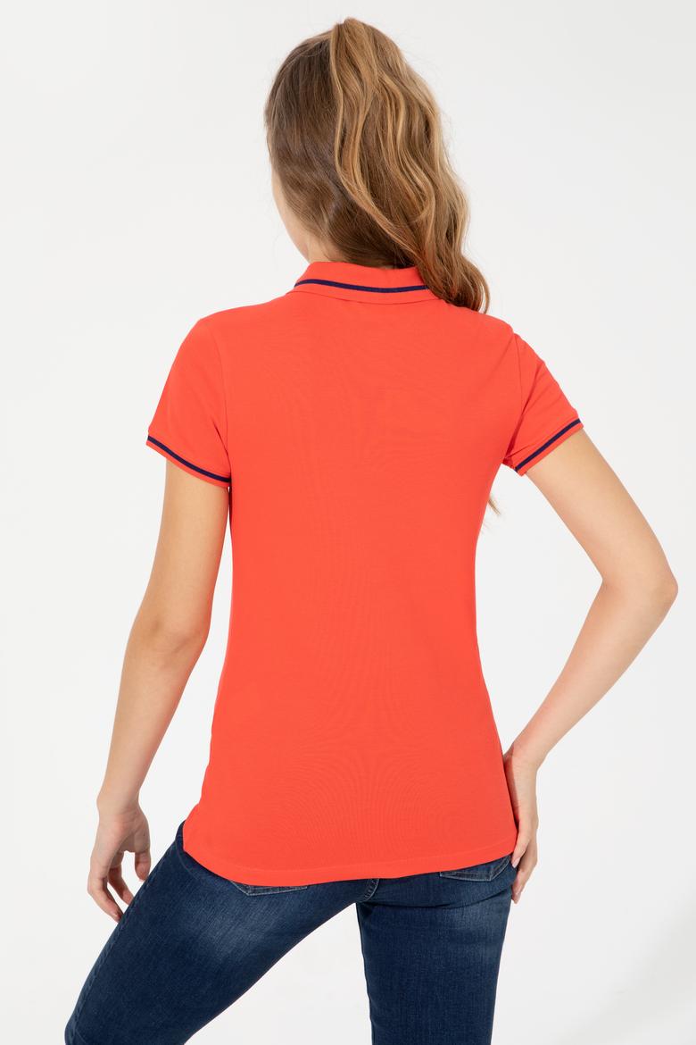 Kadın Kırmızı Polo Yaka Tişört - 50248984088