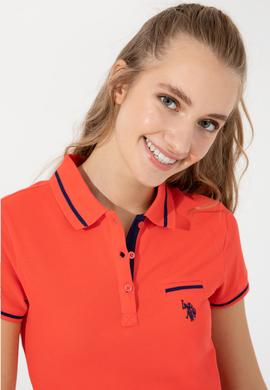 Kadın Kırmızı Polo Yaka Tişört - 50248984088