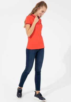 Kadın Kırmızı Polo Yaka Tişört - 50248984088
