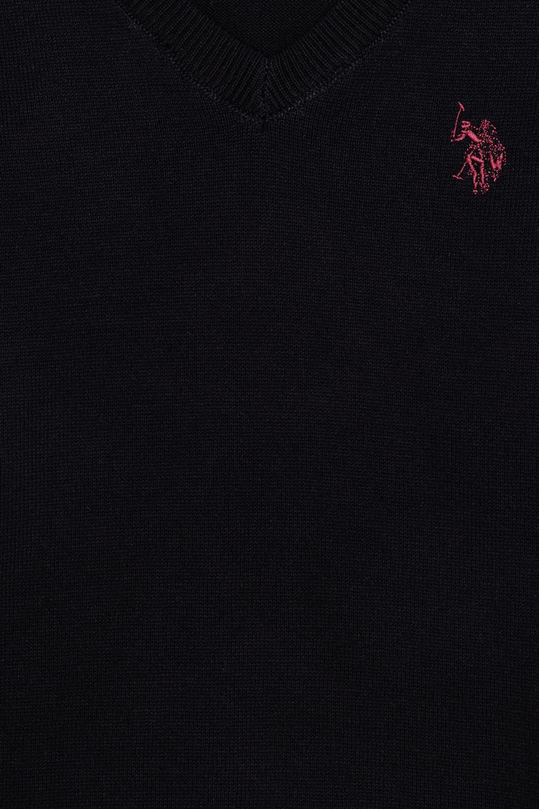 Erkek Çocuk Siyah V Yaka Triko Kazak - 50257649016